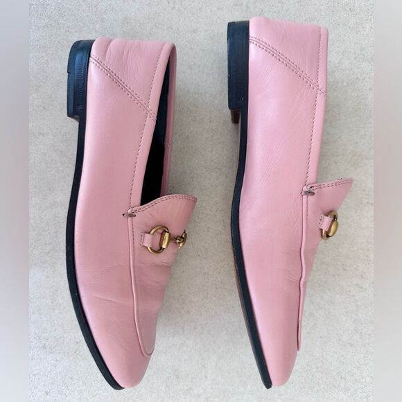 Gucci Brixton Horsebit Loafer Pink Leather Driving Flat Mule Jordaan EU 37 US 7 - Picture 11 of 13